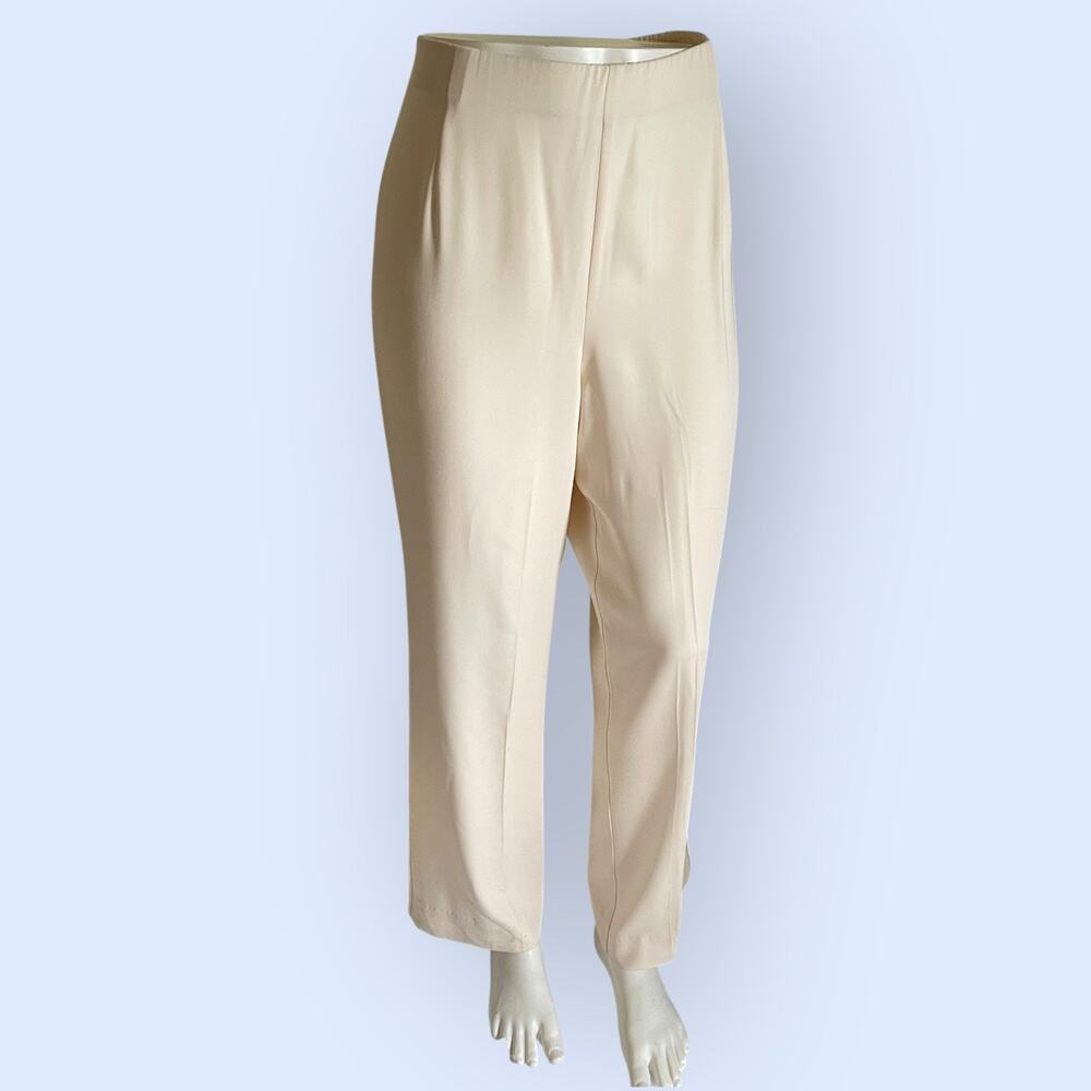 Lafayette 148 Silk Cream Ivory Dress Pants Womens 8 Silk Crepe High Waist Vtg 90 - Picture 6 of 10